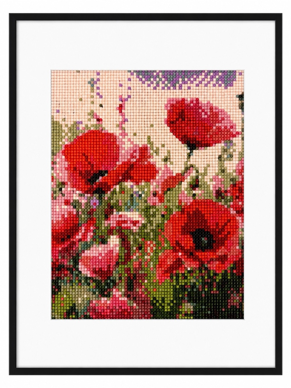 Vibrant Red Poppy Floral Diamond Art